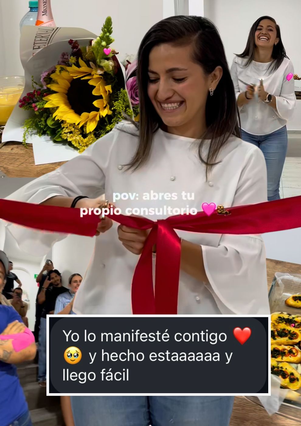 Alumna inaugurando su consultorio