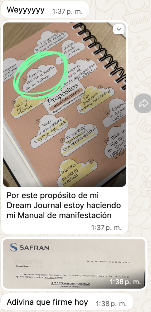 Dream Journal y carta oferta