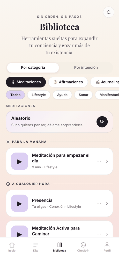 La biblioteca de la app